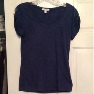 Navy tie sleeve top