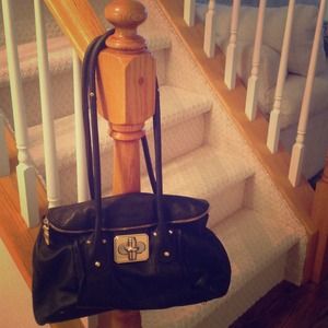 Black Leather B. Makowsky Handbag