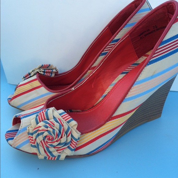 Spring peep toe wedges - Picture 4 of 5