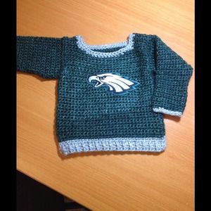 Eagles NFL hand crochet sweater.