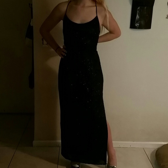 Black sequinned maxi