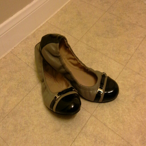 Gray and Black Tahari Flats
