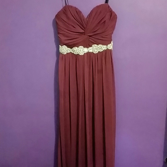 Plum Gown with Jewel Detail
