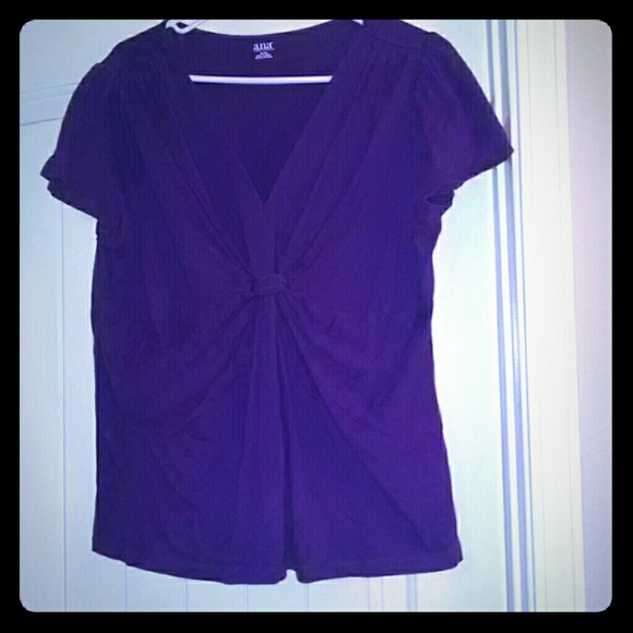 Purple gathered top