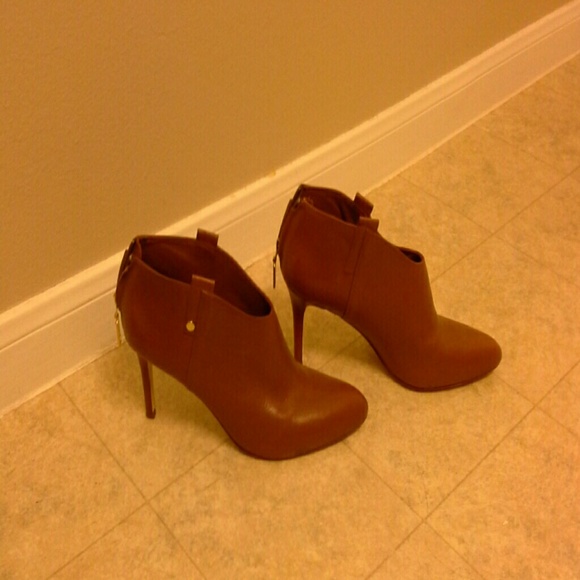 Dark Brown Leather Ivanka Trump Booties
