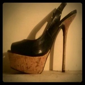 Black patent stilletos