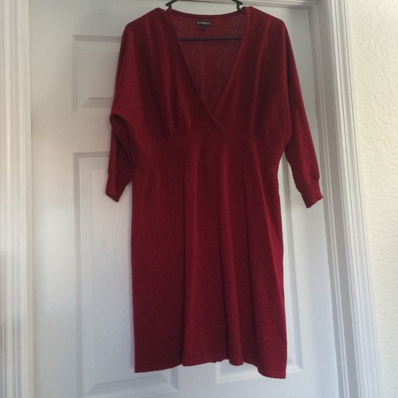 Express Red Sweater Dress - Picture 1 of 4
