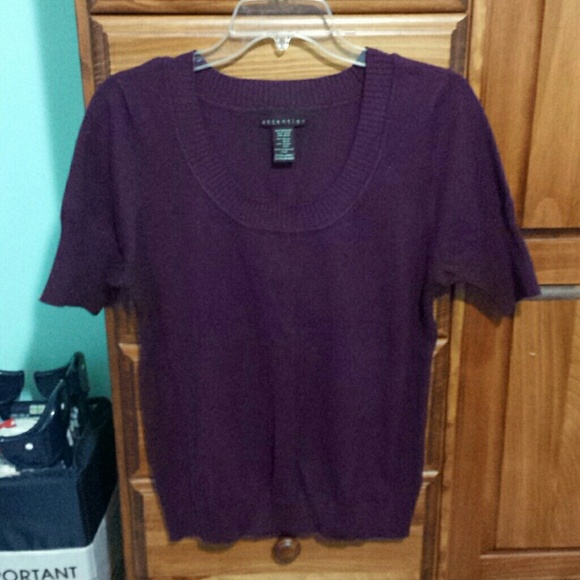 Deep purple sweater.