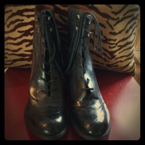 Nine West leather tie up boots