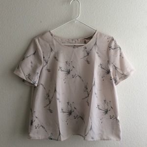 Contemporary Floral Cropped Top