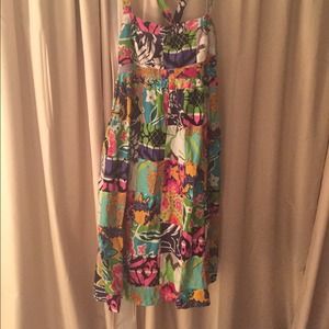 Jcrew tropical madras dress