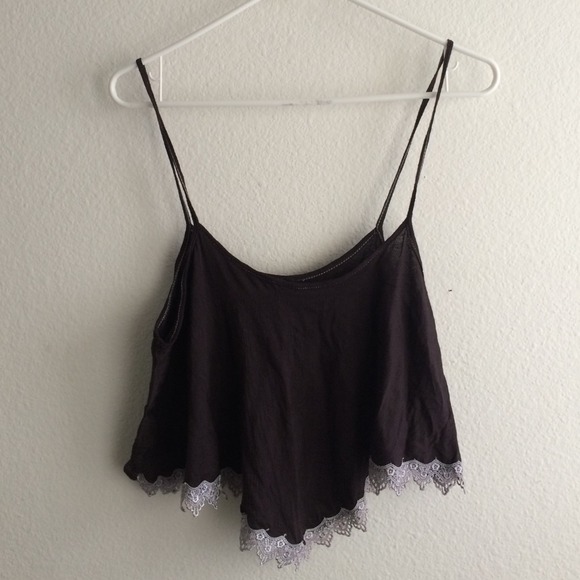 Black Fringed Crop Top