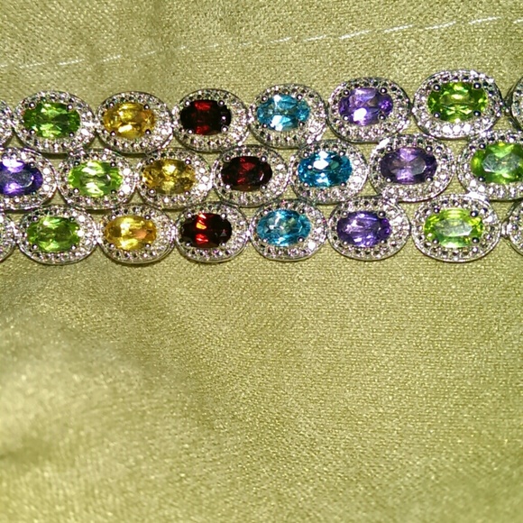 Multicolored gem watch