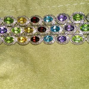 Multicolored gem watch