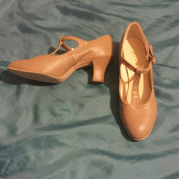 Nude dance shoes.