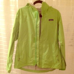 Patagonia rain jacket-lime green