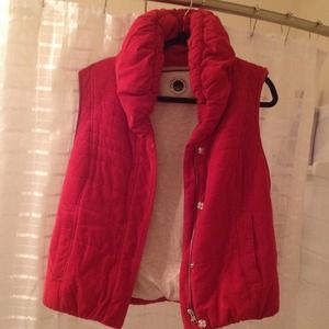 Burnt orange zipper vest from Anthro