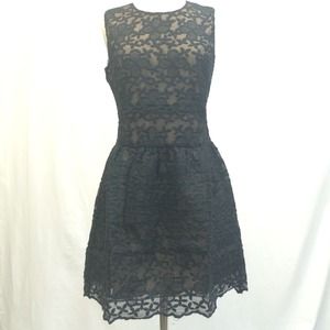 Black lace stamp dress