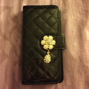 Flower wallet cell phone case for iPhone 5s