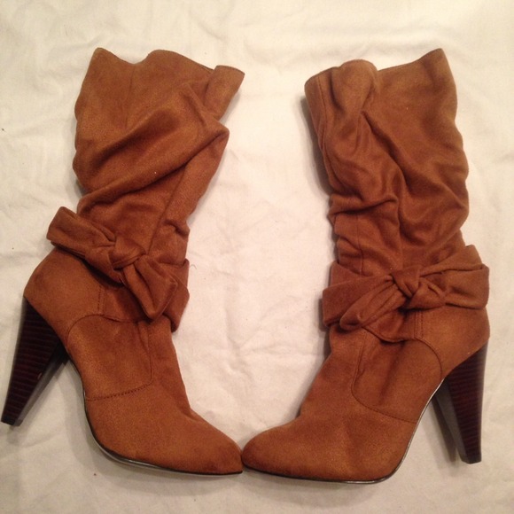 Brown suede boots