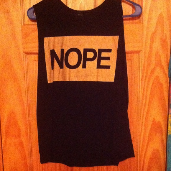 forever 21 "nope" muscle tank