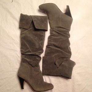 Bakers Grey suede knee high boots