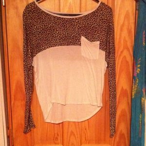 zumiez cheetah print one shoulder long sleeve