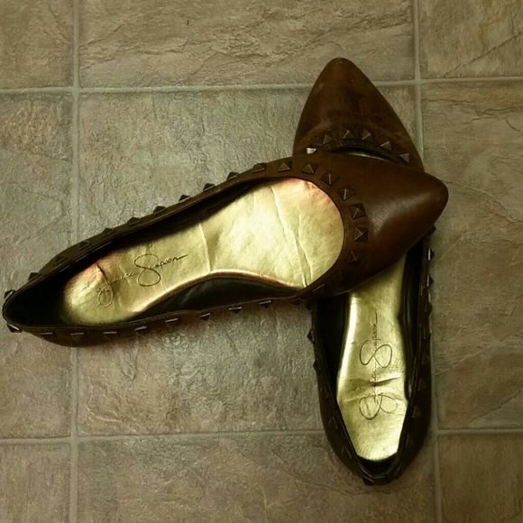 Jessica Simpson Studded Leather Flats