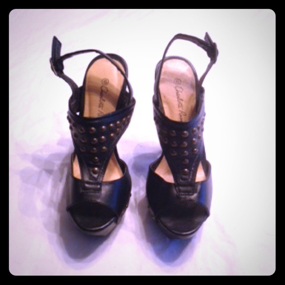 Charlotte Russe black heels with stud detailing