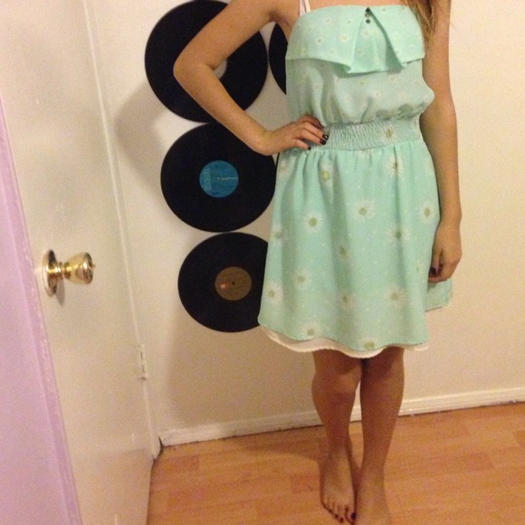 Mint colored shirt summer dress