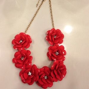 Red Rose Statement Necklace