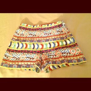 Zara Printed High Waisted Shorts