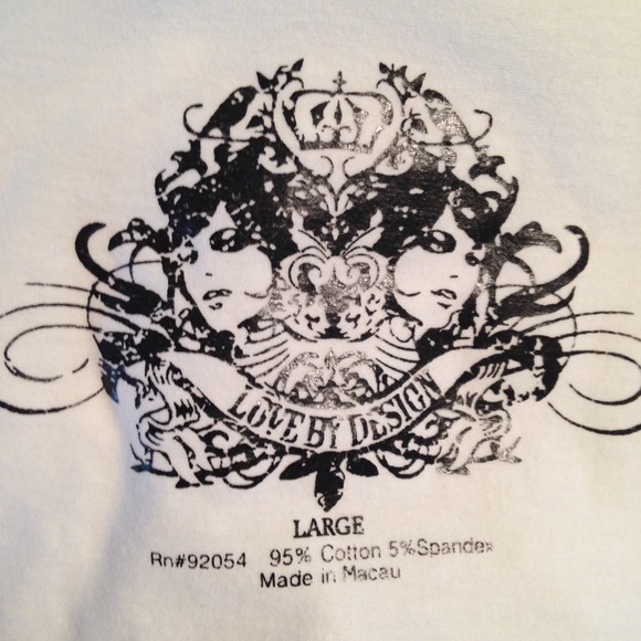 Love by design white turtleneck top size large - Picture 3 of 4