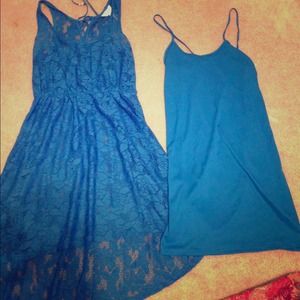 Blue high-low dress