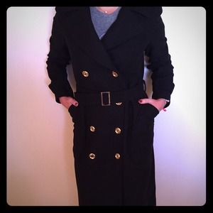 New Michael Kors Black Wool Coat
