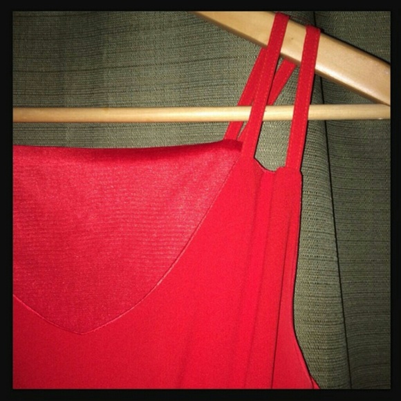 Red chiffon cocktail dress - Picture 4 of 4