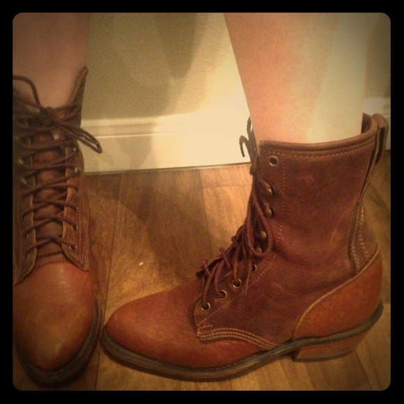🍁HOST PICK!!🍁 Brown real leather work boots