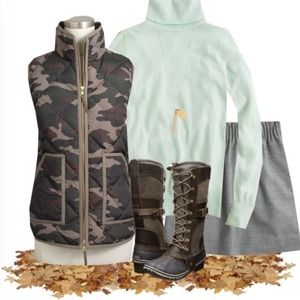 J.Crew factory camo excursion vest XS New