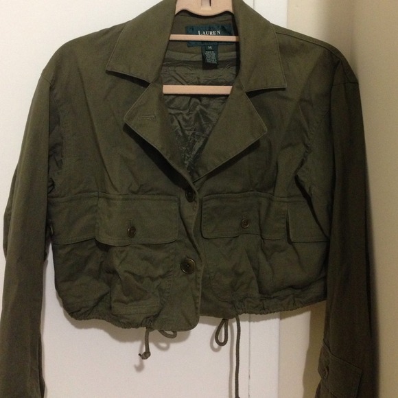 Bundle RL Green Cargo Crop Jacket + Burberry Polo