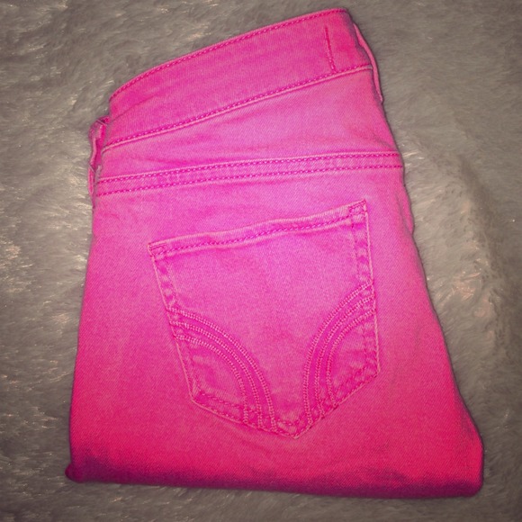 Hot pink Hollister skinny jeans