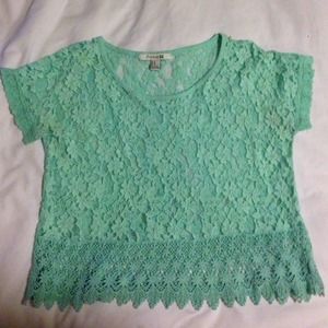 Lace turquoise top