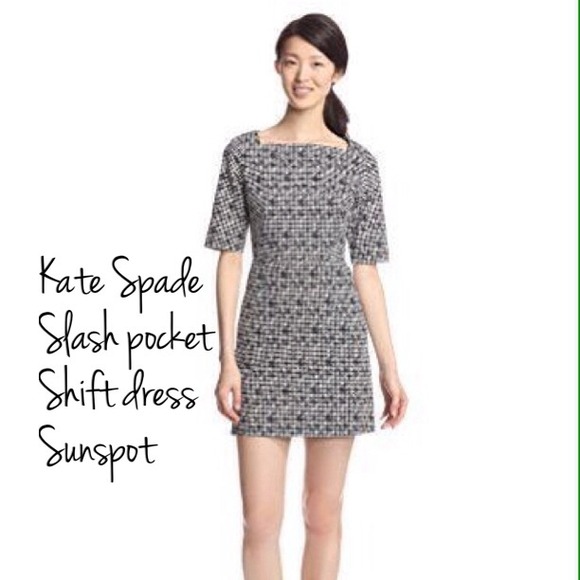 kate spade Saturday slash pocket shift dress b&w - Picture 1 of 4