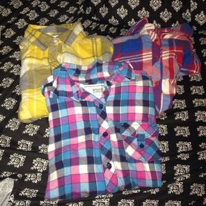 3 plaid shirts