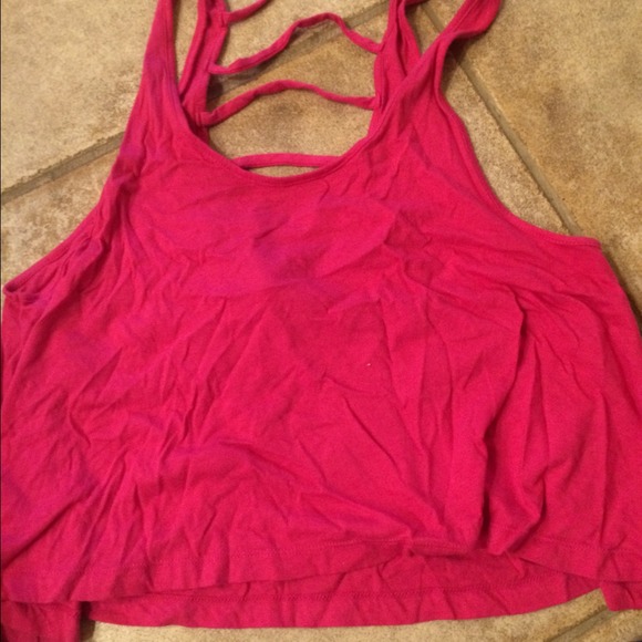 Hot pink tank crop top