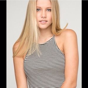 Brandy Melville high neck striped top