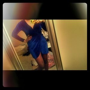 Blue Velvet Party Dress