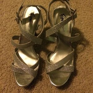 Silver Strappy Heels
