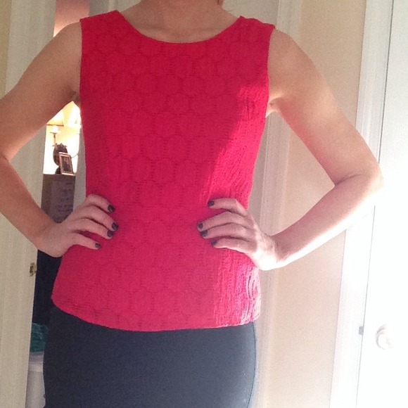 Banana Republic Red Peplum Top