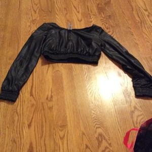 Leather long sleep crop