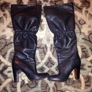 Genuine leather slide on boots